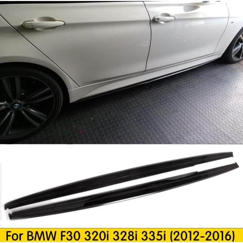 For F30 Carbon Fiber Side Skirt Extensions for BMW F30 3 Series Sedan 320i 328i 335i 320d 328d 2012-2016