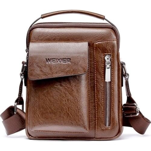 Business Shoulder Bag 2021 Crossbody Bags Men High Quality Male Sling Bag Leather Handbag Men Messenger Pack Tote Phone Bag Boy