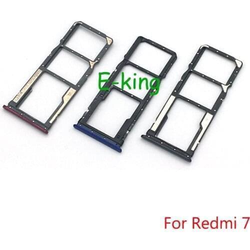 Sim Tray Holder For Xiaomi Redmi 7 Redmi 7A SIM Card Tray Slot Holder Adapter Socket Repair Parts