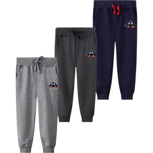 Jumping Meters 3-8T Childrens Sweatpants Drawstring Cars Embroidery Kids Boys Autumn Winter Trousers Toddler Pants