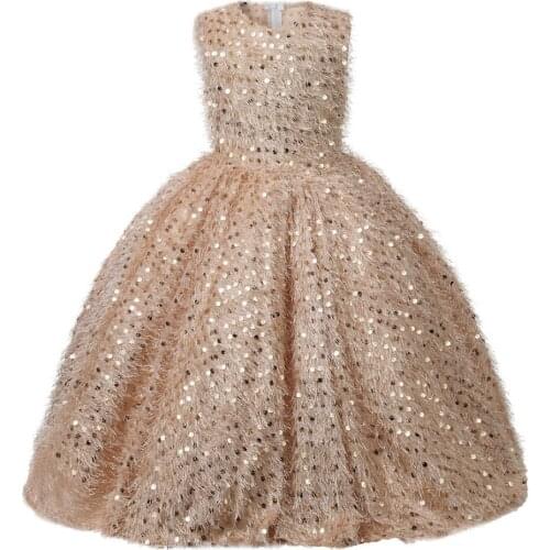 Newborn Sequin Lace Long Baby Girl Communion Dresses Infant Girl Party Princess Gown Birthday Baptism Girl Christening Dresses