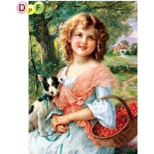 DPF The girl red jujube 5D diamond painting cross stitch crafts needlework diamond mosaic square home decor diamond embroidery