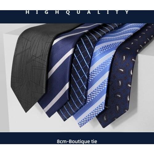 Brand New High Quality 8 CM Striped Dresses Luxury Neck Tie For Men Fashion Business Gentleman Wedding Necktie Gift Box