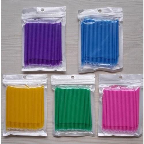 100pcs/bag Durable Micro Disposable Eyelash Extension Makeup Brushes Individual Applicators Mascara Removing Tools Swabs