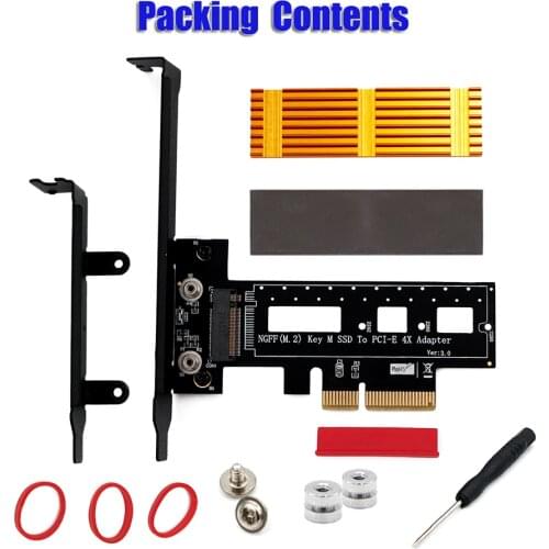 M2 PCIe adapter M2 NVME M Key PCI e converter Card M.2 PCI-e x4 adapter with heatsink