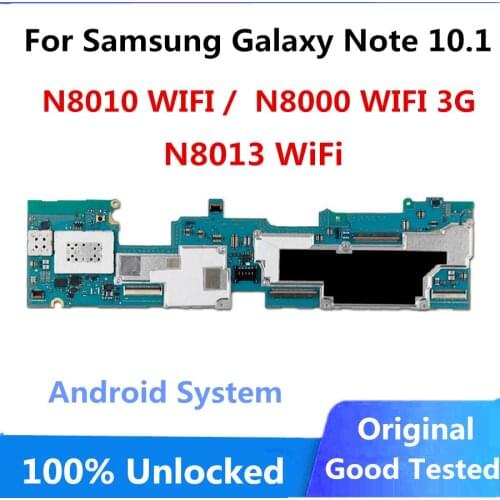 For Samsung Galaxy Note 10.1 N8000 N8010 N8013 Motherboard Full Chips Original Unlocked Logic Board Android WIFI 3G Full Tested