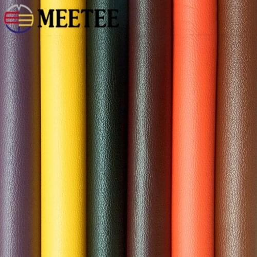 Meetee 50x137cm 0.5mm Thick Self-adhesive PU Synthetic Leather Fax Fabric for Sofa Patch Repair Refurbished Handbag Soft Fabric