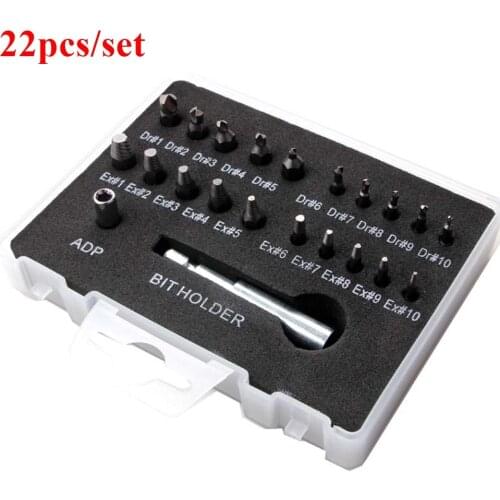 22pcs/Set Damaged Screw Extractor Drill Bits Set Extractor Screwdriver Remover Purpose Tools Broken Speed Out Bolt Stud Remover