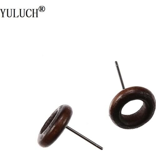 Natrual Wooden Stud Earrings Handmade Geometric Round Oval Wooden Stud Earrings For Woman Girls Party Prom Special Gifts Latest