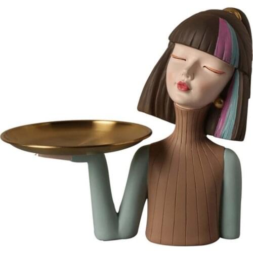 Nordic Miniatures Figurine Craft Cute Cool Girl Ornament Fashion Resin Room Bedroom Home Decor Desktop Ornament Wedding Decor