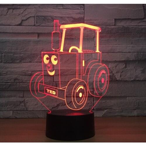 New toy car strange novelty creative gift 3D led night light birthday gift colorful touch vision lamp USB dry battery dual-use