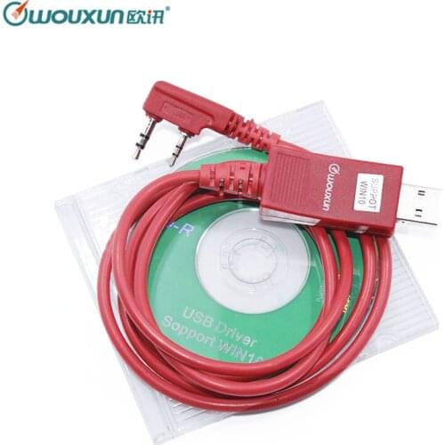 Original WOUXUN USB Programming Cable Walkie Talkie KG-UVD1P KG-UV6D KG-UV8D KG-UV899 KG-UV9D PLUS Programming Cable+CD