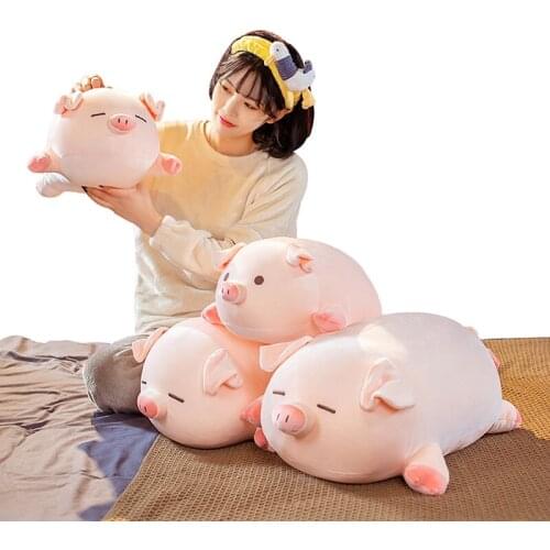 New 40/50/60CM Lovely Super Soft Plush Pink Pig Polyester Stuffed Cute Pig Doll Baby Sleeping Pillow Christmas Gift For Children