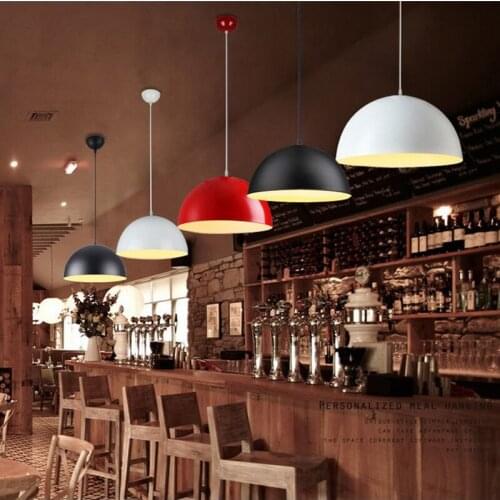 Restaurant pendant lamp chafing dish shop modern led pendant lights single head creative personality semicircle led hanging lamp