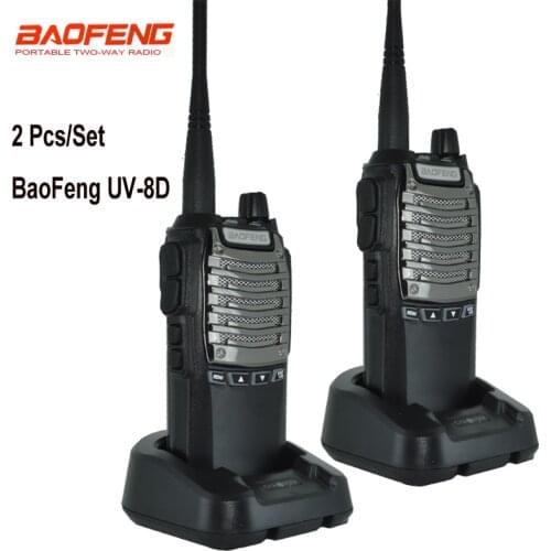 2 pcs/set BAOFENG UV-8D 8W handheld FM Transceiver Two Way radio UV 8D Ham Two-Way single Band Walkie Talkie 400-480MHz radio