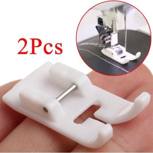 2Pcs Sewing Machine Presser Foot Non-stick plastic Snap on Foot Leather pressure foot Home sewing machine Sewing Accessory