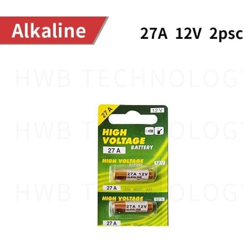 2pcs/lot 12V 27A A27 Alarm-Remote Dry Alkaline Battery Cells 27AE 27MN High Capacity Car Remote Toys Calculator DoorBell