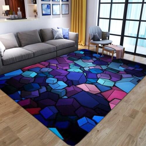 Modern Geometric Pattern Printed Carpets for Living Room Bedroom Decor Area Rug Indoor Household Floor Mat Non-slip Home Doormat