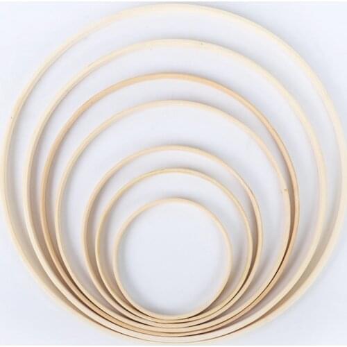 Ramadan decoratDream Bamboo Rings,Wooden Circle Round Catcher DIY Hoop For Flower Wreath House Garden Plant Decor Hanging Basket