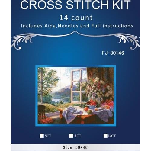 Top Quality Lovely Hot Sell Counted Cross Stitch Kit Old World Holiday Ornaments Similar DMC fj-30146 Window flowers