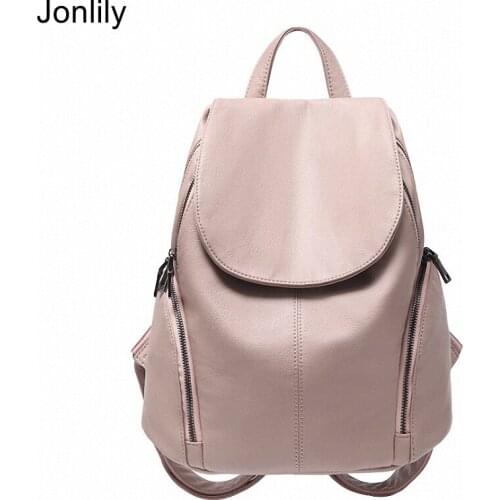 Jonlily Women PU Leather Shoulder Bag Female Fashion Backpack High Capacity Commuter Bag Teens Daypack Purse -KG448