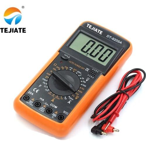 1PCS TEJIATE DT-9205A Ammeter Anti Burning Digital Meter Electrical Multimeter High Precision Automatic Home Maintenance Tool