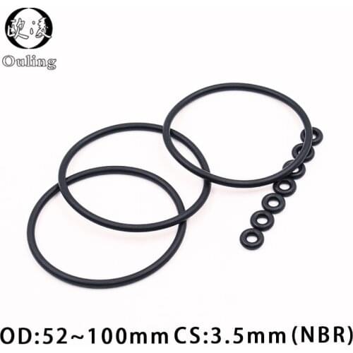 10PCS/lot Rubber Ring NBR Sealing O-Ring CS3.5mm OD52/55/56/57/58/60/65/70/75/80/85/90/95/100mm O Ring Seal Gasket Rings Washer