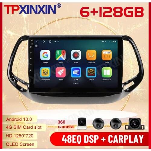 2 Din Carplay Android Radio Receiver Multimedia Stereo For JEEP Commander 2016 2017 2018 2019 GPS Audio Video Recorder Head Unit