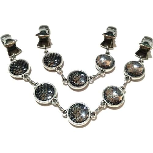 2Pcs/lot Scales Sweater Clamps Cardigan Guard Clips Shawl Brooch Women Cloak Cape Clasp