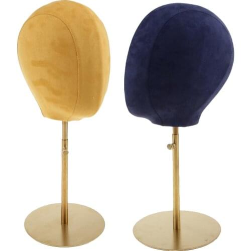 2pcs Cork Mannequin Head Hat Rack Wig Display Holder Detachable Metal