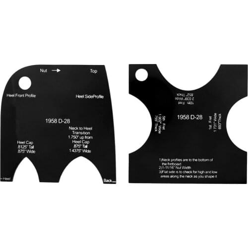 2Pcs Guitar Making Template Acrylic Neck Shaping Templates Set Repair Reference Tool For Martin Guitar 000-28