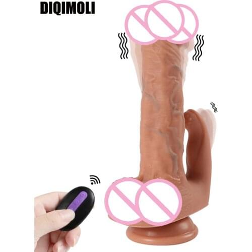 20 Frequencies Silicone Vibrating Dildos Remote Wireless Control Big Phallus Vibrator Penis with Suction Cup Sex Toys for Women