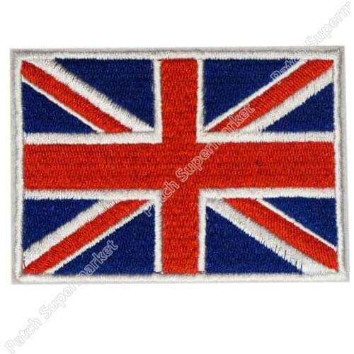 3.5" BRITISH FLAG EMBROIDERED PATCH UNION JACK ENGLAND UK GREAT BRITAIN Iron-on Sew-on Football Uniform SHOULDER for clothing