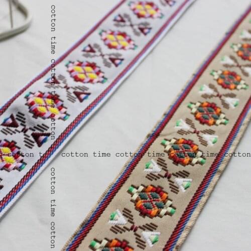 5yards/lot Embroidery Trim 5cm wide BOHO Trim Jacquard Tape Sawing Accessory for bag garment homedeco tirm free shipping