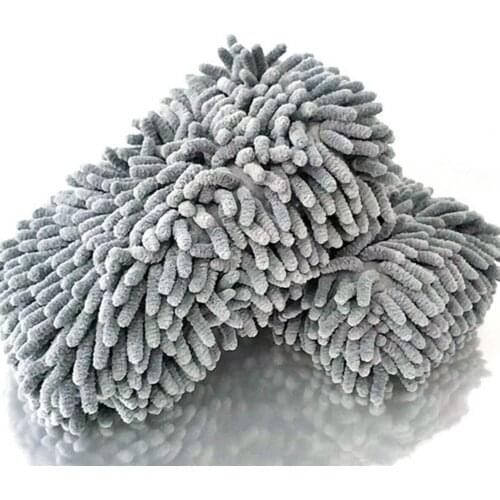 6Pcs Double-Sided Thickening 1500GSM Microfiber Chenille Car Wash Cleaning Sponge Towel