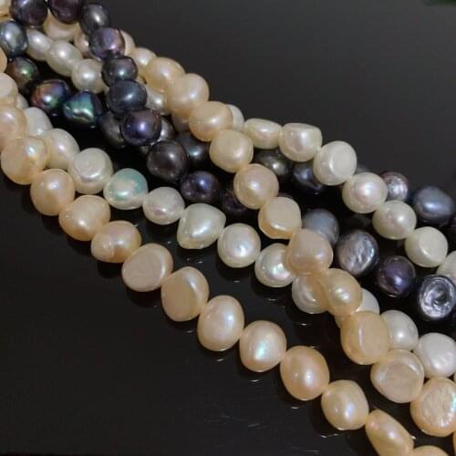 8-9mm 1 strand Natural Freshwater Pearl Beads Pink White Black Irregular Baroque Pearl Beads DIY Making for Bracelet Necklaces