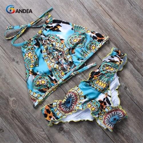 BANDEA bikinis women sexy swimwear halter top swimsuit low waist bathing suit swim wear beach HA007