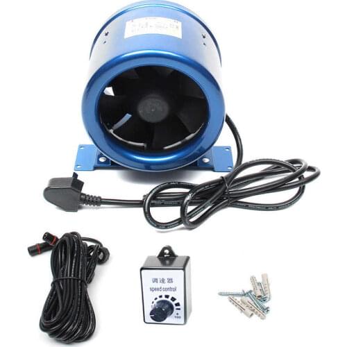 6Inch Silent Ventilation Exhaust Fan Adjustable Speed Control Air Ventilator Pipe Duct Fan Extractor For Garden Kitchen Toilet