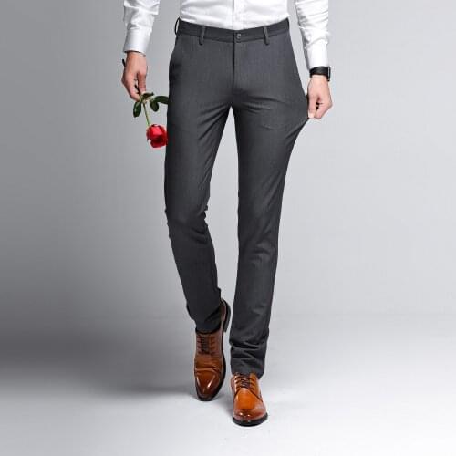 2021 Spring Summer New Mens Pants Business High Quality Brand Stretch Straight Pants Men Casual Pants Trousers Men Clothing