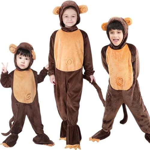 Unisex Kids Child Pajamas Kigurumi Monkey Onesie Anime Halloween Costume for Boys Girls