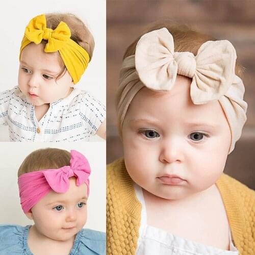 Baby Headband Fashion Newborn Toddler Childrens Cute Hair Accessories Band Solid Color Flowers Girl Nylon Cotton bands Headwear