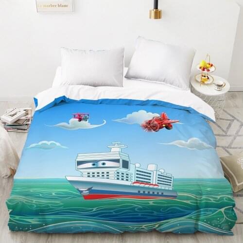 Car Cartoon Kids Duvet cover Quilt/Blanket/Comfortable Case Bedding for children baby girls 140x200 240x220 for Home sea