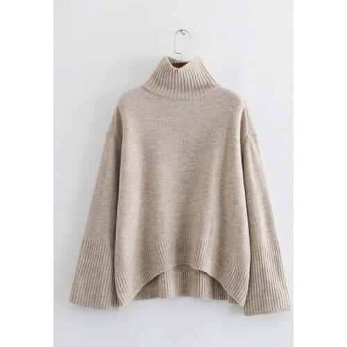 DOUJILI Winter Clothes Knitted Woman Sweaters Spring Autumn Womens High Neck Pullovers Womens Sweater Long Sleeve