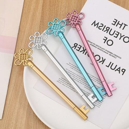 Ellen Brook 1PCS Stationery Kawaii Retro Key Gel Pen School Office Supply Novel Creative Cute Pretty Lovely Chinese Knot Gel Pen