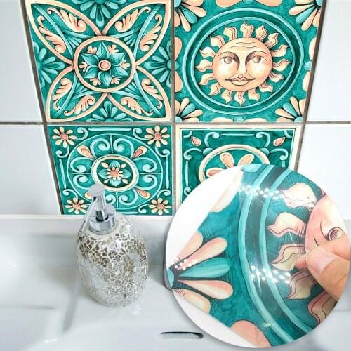 Hot Promotion Italy Majolica Tiles Wall Sticker Kitchen Bathroom Wall Mural Decals Wallpaper Art Home Living Room Decor Supply