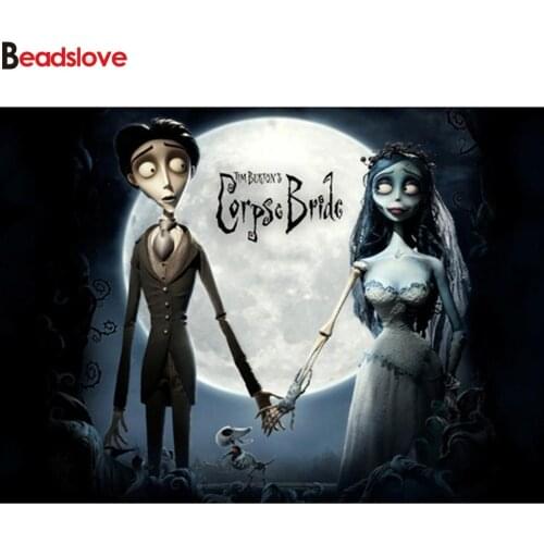 5D Full Square Drill Sticker Cross Stitch Corpse Bride Picture Home Decor Diamond Anime Painting Gift Handmade Embroidery Wall