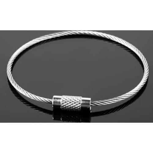 Key Chain Rings Threaded Connection Carabiner Cable Wire Rope for Keychains Outdoor Hiking DIY