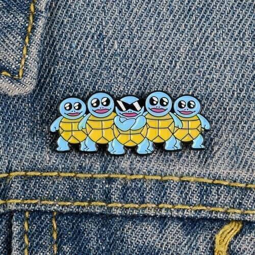 Cool Blue Tortoise Enamel Pin Cartoon Animal Turtle Brooch Lapel Pins Custom Badge Backpack Jewelry Gift for friends kids