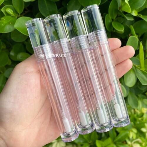 Wholesale Empty Transparent Lipgloss Containers Tubes Round Clear Cosmetic Lipgloss Tube Packaging Lip Gloss Tubes with Wand