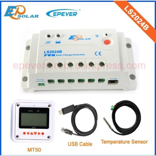 LS2024B Solar regulator EPEVER EPSolar USB cable and MT50 remote meter Solar Panel Controller temperature sensor 20A 20amp